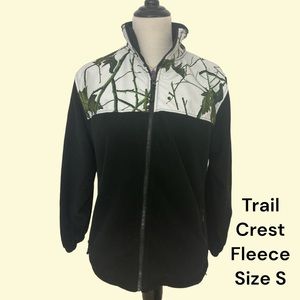 *Trail Crest* Black Fleece Snow Camo Full Zipper with 2 Zipper Pockets Sz S